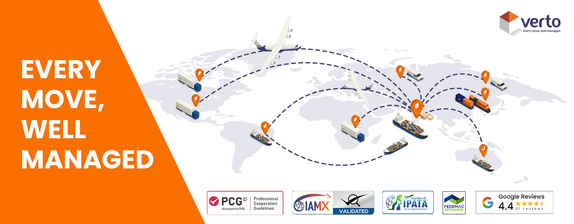 International relocation service with verto